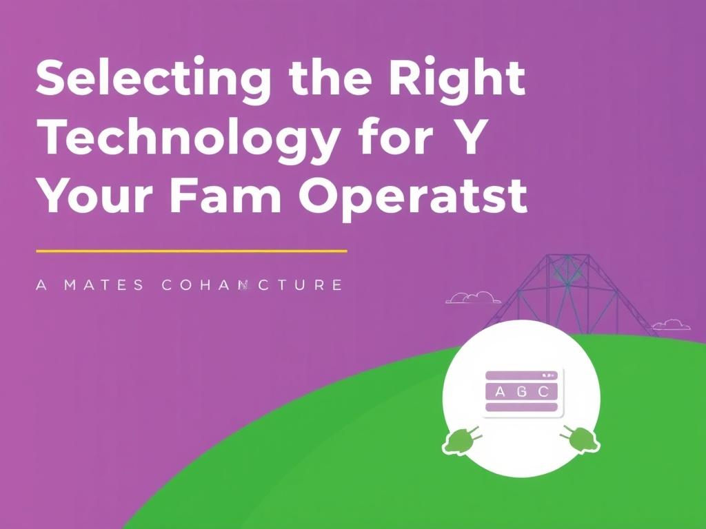  Selecting the Right Technology for Your Farm Operation. Match Technology to Scale and Structure