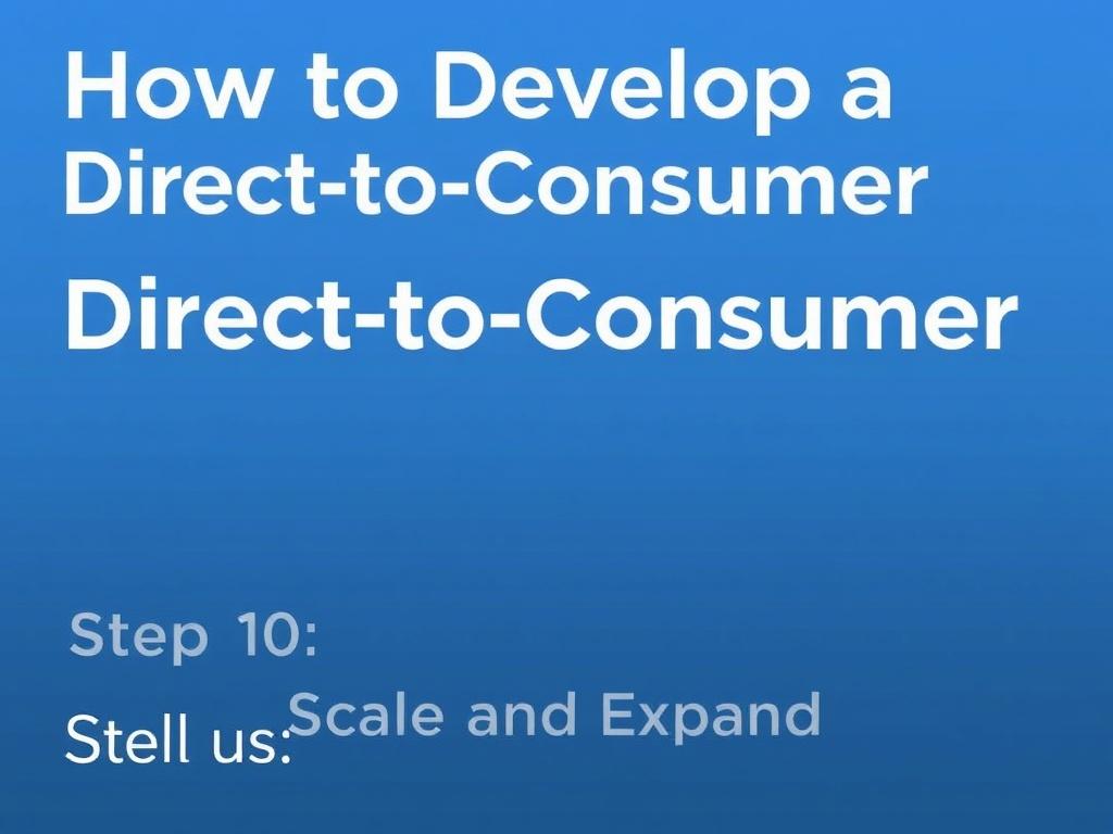  How to Develop a Direct-to-Consumer Sales Strategy. Step 10 — Scale and Expand