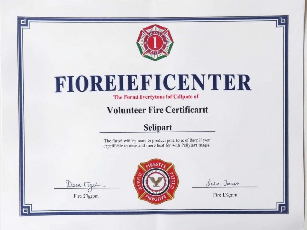Volunteer Firefighter Certificate Volunteer Firefighter Certificateфото